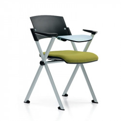 Zeta fekete polipropilén vázas karosszék kárpitozott üléssel és kis íróasztallal 05 Műanyag karosszékek Diemme