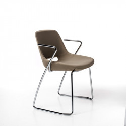 Clea kárpitozott karosszék - krómozott szánkótalpas lábbal 05 Fémvázas karosszékek Diemme