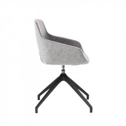 Clea Plus kárpitozott karosszék - sötétszürke négy élû piramis központi lábbal 05 Fémvázas karosszékek Diemme