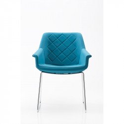 Dama kárpitozott szánkótalpas karosszék