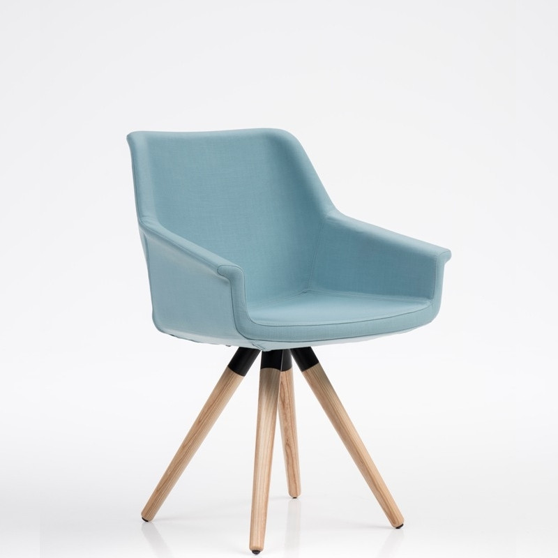 Dama kárpitozott irodai szék - négy fa lábbal