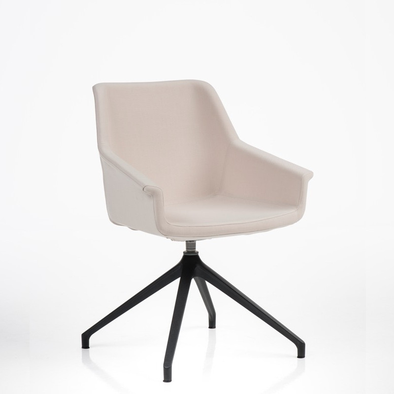 Dama kárpitozott irodai szék - sötétszürke négy élû piramis központi lábbal