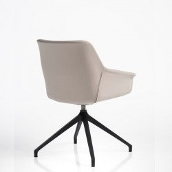 Dama kárpitozott irodai szék - sötétszürke négy élû piramis központi lábbal