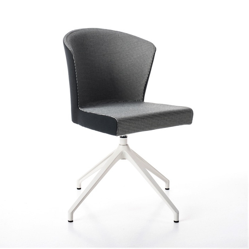 Konté kárpitozott forgatható irodai szék négy ágú piramis alakú alumínium lábbal