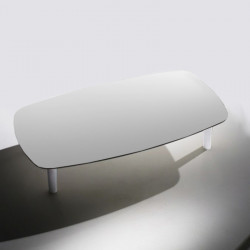 Bread fehér téglalap alakú dohányzóasztal - fehér lakkozott tölgy lábbal 02 Dohányzóasztalok Diemme