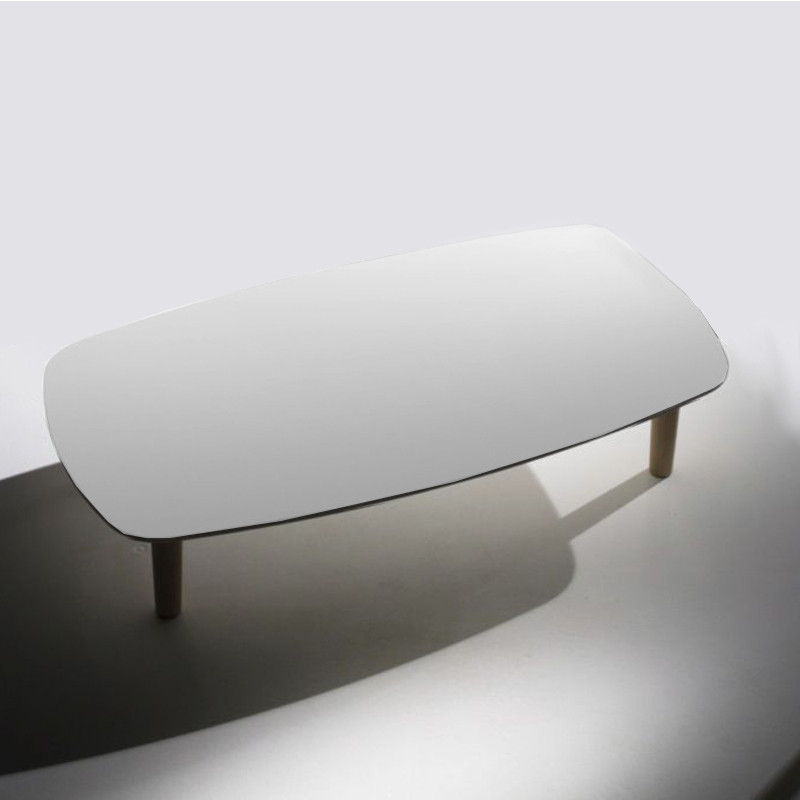 Bread fehér téglalap alakú dohányzóasztal - natúr tölgy lábbal