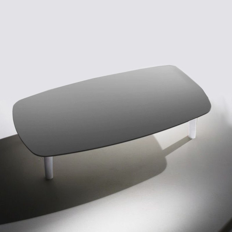 Bread sötétszürke téglalap alakú dohányzóasztal - fehér lakkozott tölgy lábbal