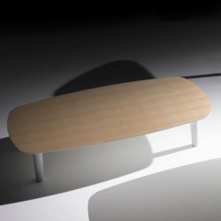 Bread natúr tölgyfa téglalap alakú dohányzóasztal - fehér lakkozott tölgy lábbal 02 Dohányzóasztalok Diemme