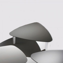 Bread sötétszürke háromszög alakú dohányzóasztal - fehér lakkozott tölgy lábbal 02 Dohányzóasztalok Diemme