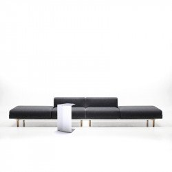 Clock fehér fém vázas dohányzóasztal