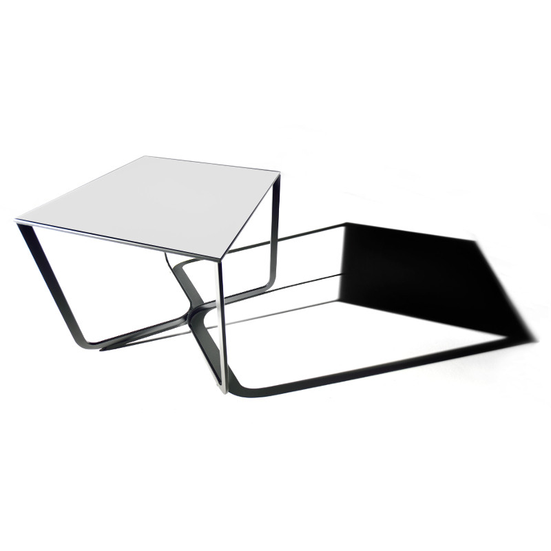 XS magas dohányzóasztal 55x55cm fehér HPL asztallappal