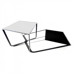 XS magas dohányzóasztal 55x55cm fehér HPL asztallappal