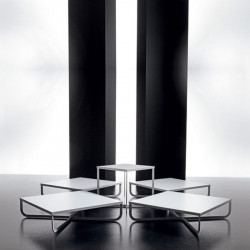 XS magas dohányzóasztal 55x55cm fehér HPL asztallappal