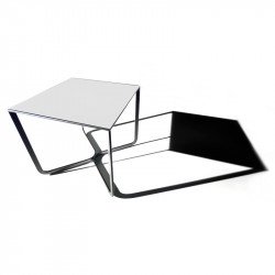 XS magas dohányzóasztal 55x55cm fehér HPL asztallappal