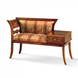 Intarsiato 718-E kárpitozott pad beépített telefonos asztalkával 07 Puffok Mobilsedia