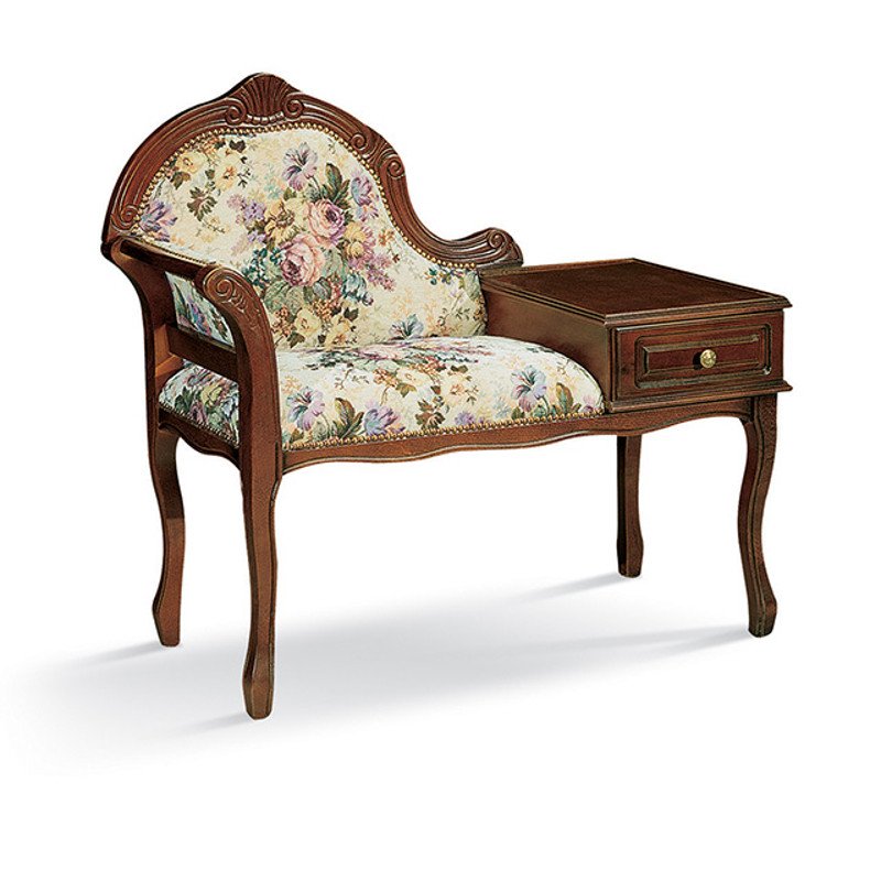 Igina 719-E kárpitozott pad beépített telefonos asztalkával