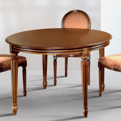 Luigi XVI 904-TL kerek étkezõasztal 120cm tanganyika fa asztallappal 02 Asztalok Barokk Mobilsedia