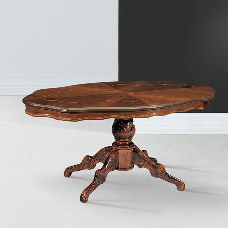Intarziás 920-TI ovális barokk dohányzóasztal 120x69cm