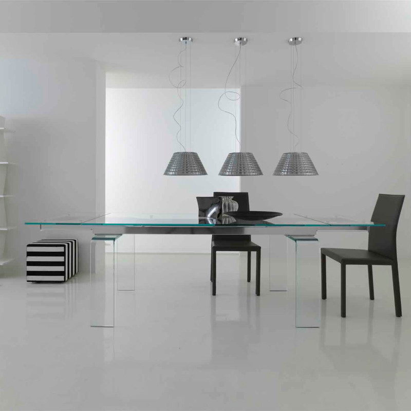 Light 200 Glass 390 Bővíthető üvegasztal 200-300x100cm