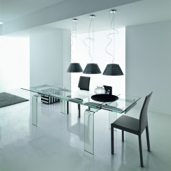 Light 200 Glass 390 Bővíthető üvegasztal 200-300x100cm