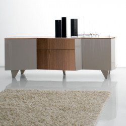 Vanity 581 két ajtós két fiókos Canaletto dió komód biztonsági üveggel