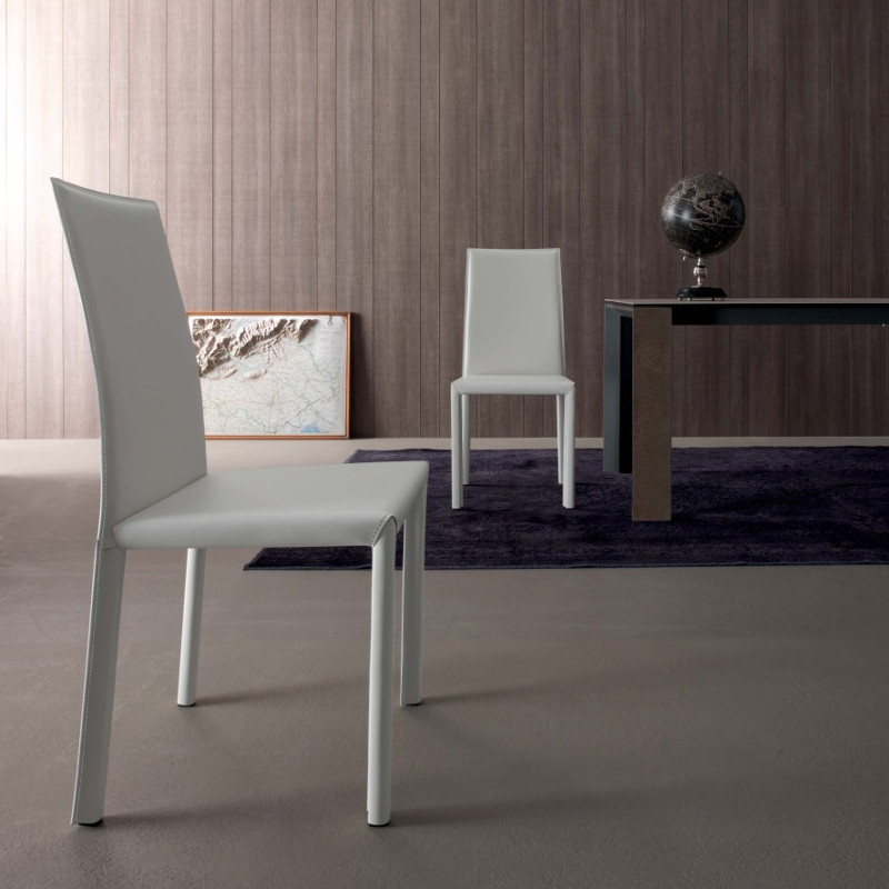 Romina 525 fém vázas szék újrahasznosított bőr kárpittal