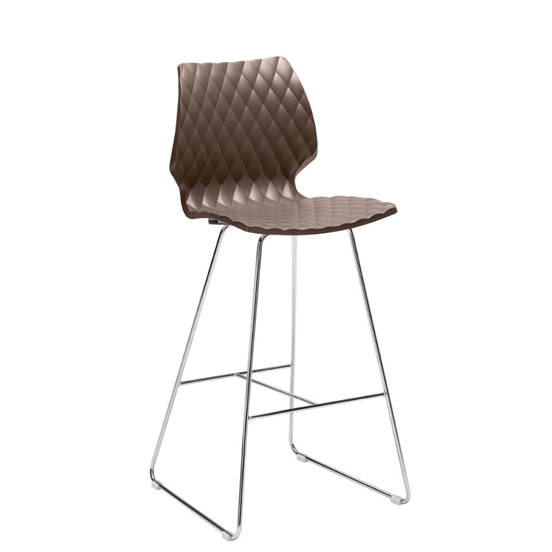 Uni 391 szánkótalpas fém polipropilén vázas bárszék háttámlával