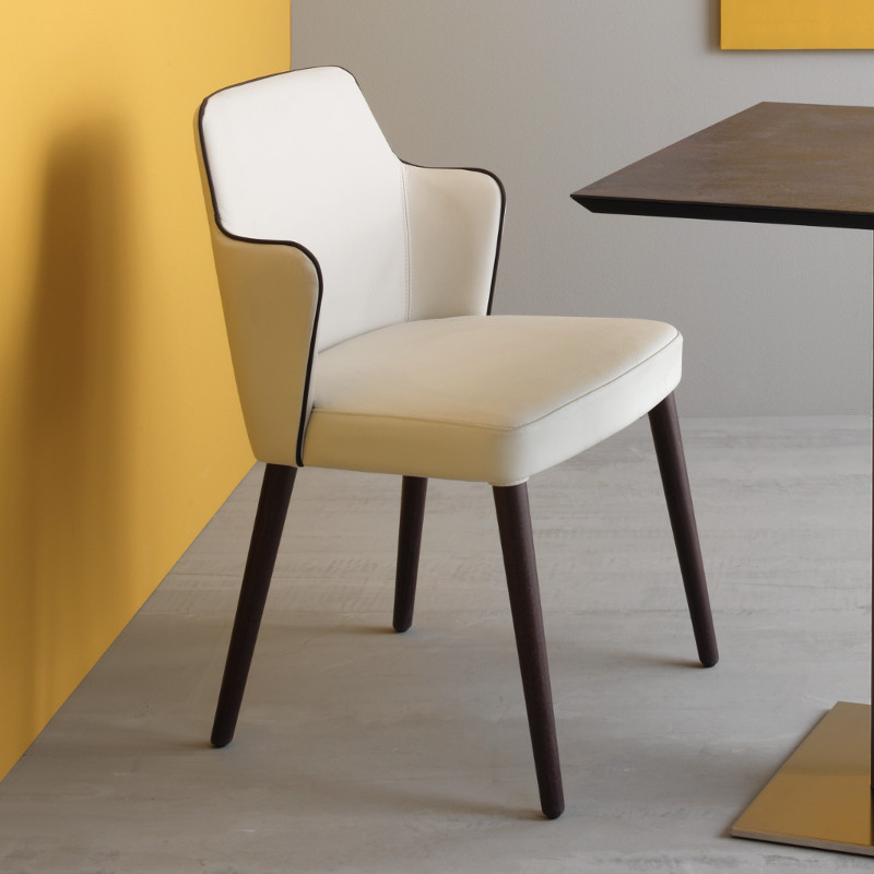 Jolly 277 kőrisfa karosszék műbőr kárpit üléssel és lábakkal