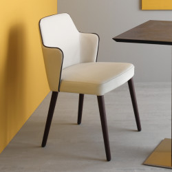 Jolly 277 kőrisfa karosszék műbőr kárpit üléssel és lábakkal 03 Favázas étkezőszékek Olasz modern stílus COMPAR